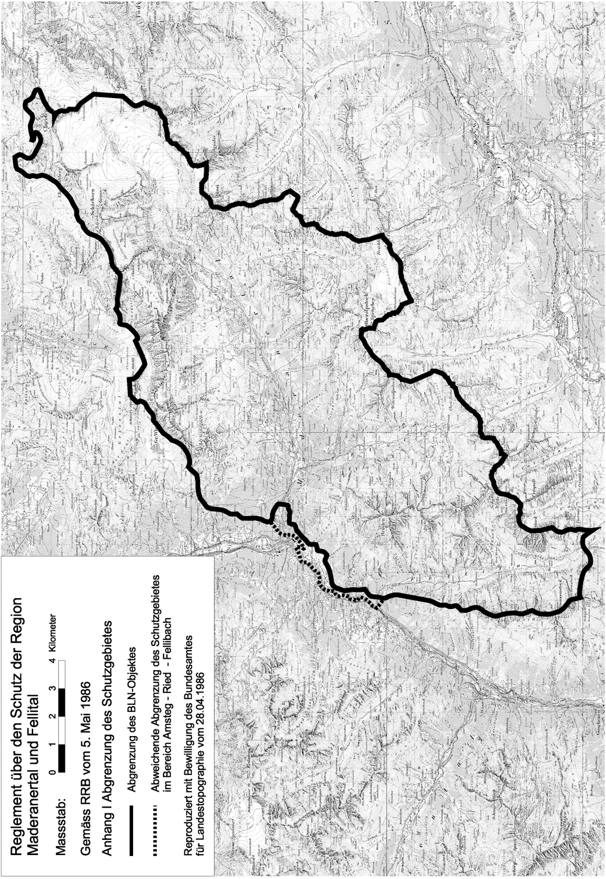 Abgrenzung des Schutzgebietes, Plan I