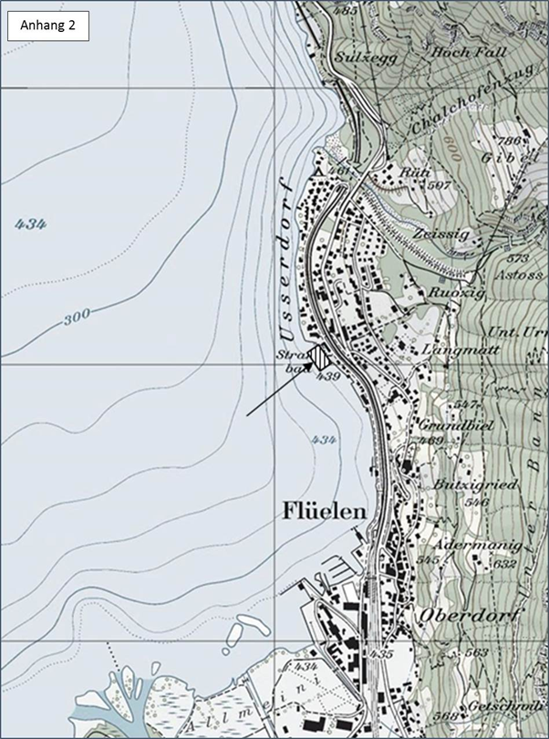 Plan Verbotszone Strandbad Flüelen